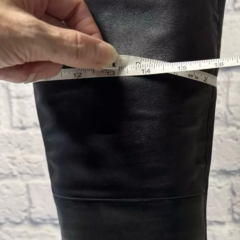 AMPUTEE ONE 1 SINGLE RIGHT Vince Rune Water Repellant Black Leather Knee Boot 9 - Picture 12 of 14